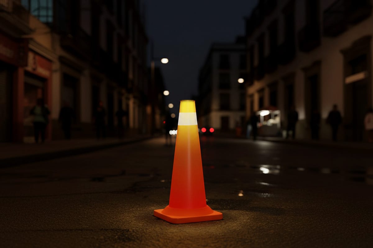 conos viales con luz LED